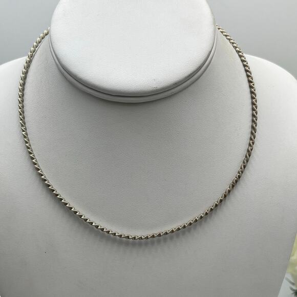 Milor Italy Sterling Silver Serpentine 8.2g Twisted Snake Torque Chain Necklace - Picture 1 of 12